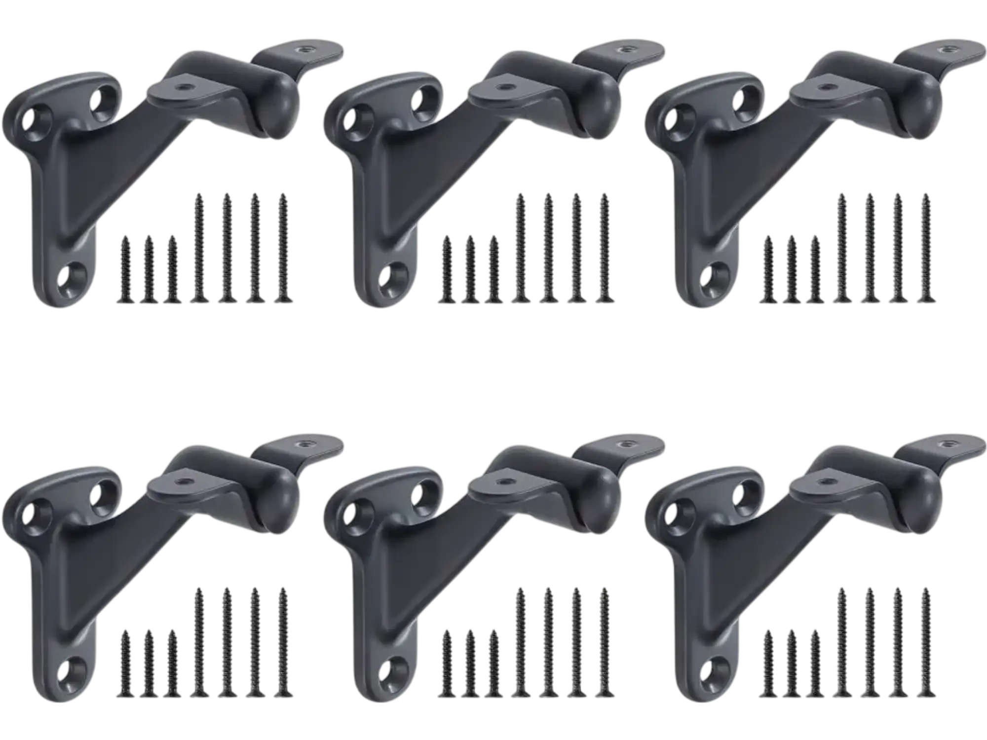 Vevor Handrail Bracket Heavy Duty Adjustable Stair Railing Hardware 6-Pack Matte Black New