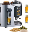 VEVOR Automatic Home Beer Brewer, 1500W Electric Beer Brewing Machine, 3.43 Gal All-in-One Home Brewer with Mash Boil Device, 304 Stainless Steel Internal Tank, Auto Temperature & Pressure Control