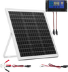 VEVOR 20W 12V Solar Panel Battery Charger, Solar Battery Trickle Charger Maintainer with Intelligent MPPT Controller & Adjustable Mount Bracket, IP67 Waterproof for Car Boat RV Motorcycle Trailer