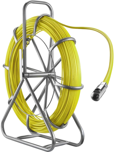 VEVOR Fish Tape Fiberglass, 500FT 6.3MM, Duct Rodder Fishtape Wire Puller with Stand, 1/4-Inch Cable Running Rod, Marked Every 5 Feet, Fishing Tools for Walls and Electrical Conduit, Non-Conductive