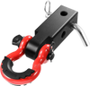 VEVOR Shackle Hitch Receiver 2", 66000 lbs Breaking Strength, D Ring Shackle with Trailer Hitch Lock Pin, Heavy Duty Towing Accessories for Trucks, Jeeps, Off-Road Vehicle Recovery, Aluminum Alloy