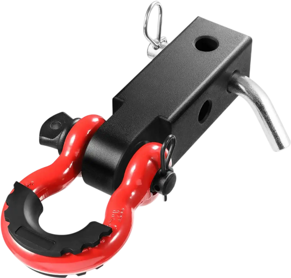 VEVOR Shackle Hitch Receiver 2", 66000 lbs Breaking Strength, D Ring Shackle with Trailer Hitch Lock Pin, Heavy Duty Towing Accessories for Trucks, Jeeps, Off-Road Vehicle Recovery, Aluminum Alloy