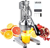 VEVOR Manual Citrus Juicer, 15" Tall Hand Press Orange Juicer, Manual Fresh Juice Extractor for Lemon Pomegranate Grapefruit, Heavy-Duty Cast Iron, Easy to Clean, Home & Commercial Use, Silver Gray
