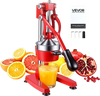 VEVOR Manual Citrus Juicer, 15" Tall Hand Press Orange Juicer, Manual Fresh Juice Extractor for Lemon Pomegranate Grapefruit, Heavy-Duty Cast Iron, Easy to Clean, Home & Commercial Use, Red