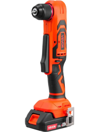VEVOR Right Angle Drill, 3/8 Inch Chuck, 90 Degree Cordless Right Angle Drill with Brushless Motor, Battery, Charger, and Belt Clip, Adjustable Speed, for Fastening and Loosening in Tight Spaces