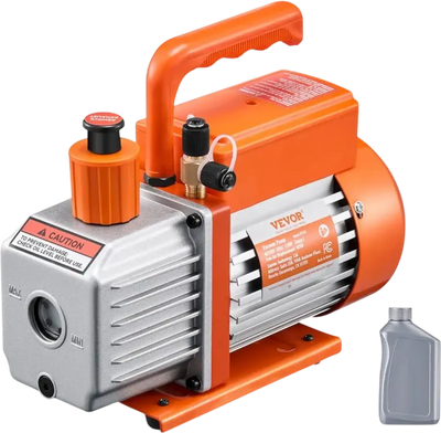 VEVOR Vacuum Pump, 4 CFM, HVAC Single Stage Rotary Vane Vacuum Pump, for R134a R22 R410a Systems, Auto AC Vacuum Pump Kit with Oil Bottle, for Automotive Air Conditioner Maintenance Resin Degassing