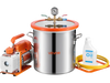 VEVOR 3 Gallon Vacuum Chamber with Pump, 3.5 CFM, Single Stage Vacuum Pump, Stainless Steel Degassing Chamber Kit with Tempered Glass Lid, 5 ft Hose, for Stabilizing Wood Degassing Silicone Resin