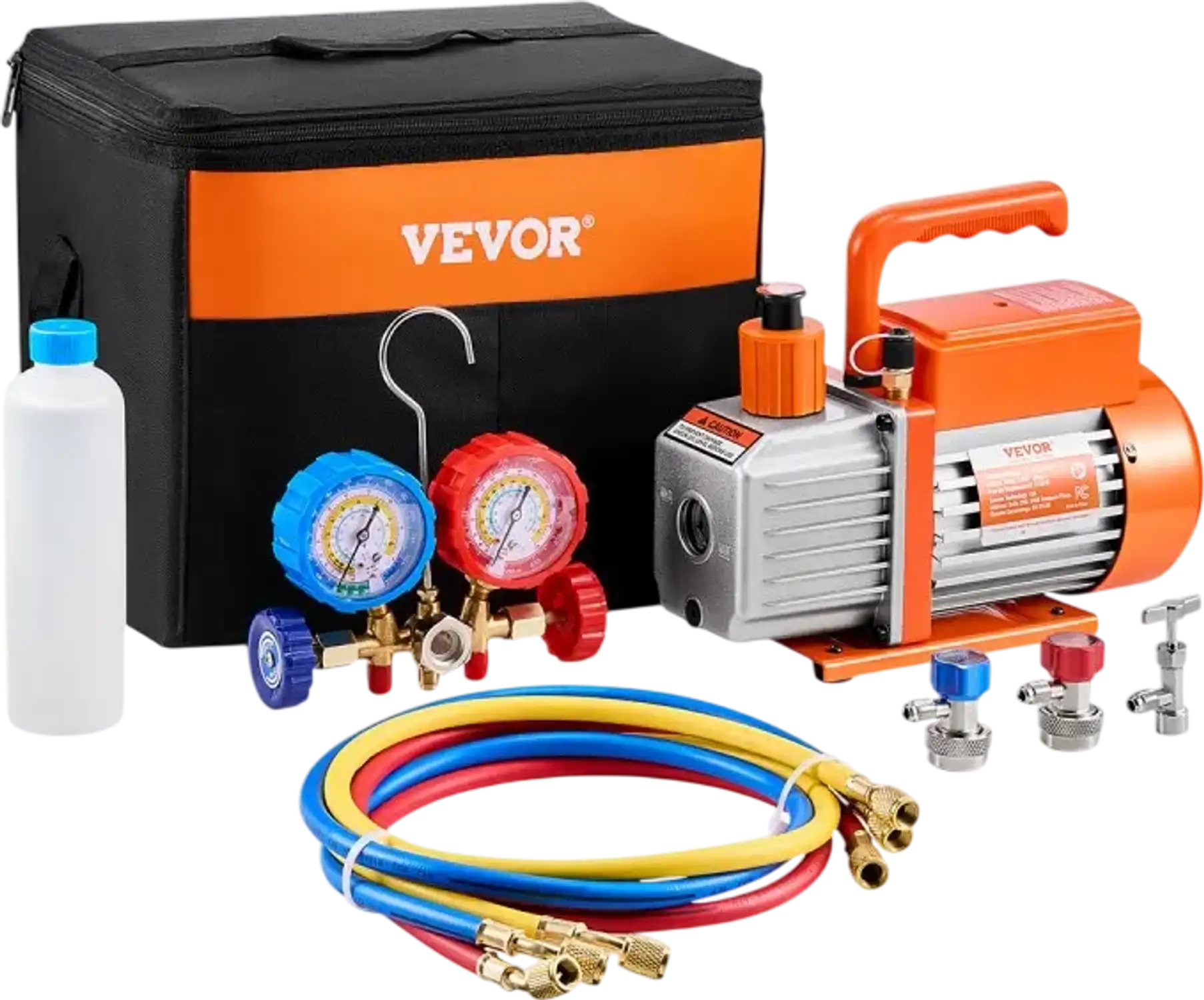 Vevor Vacuum Pump 3.5 CFM Single-Stage HVAC AC Refrigerant Manifold Gauge Kit New