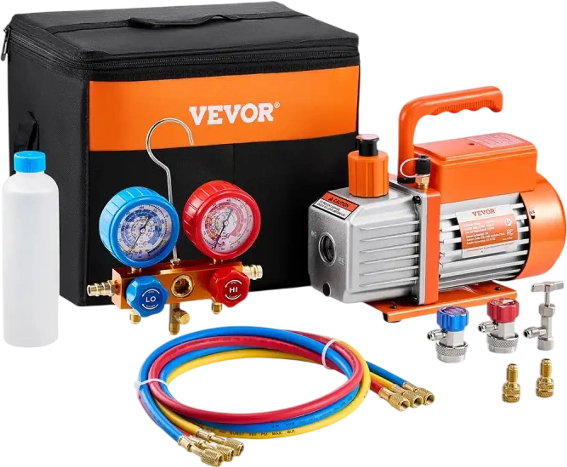 Vevor Vacuum Pump 3.5 CFM Single-Stage Rotary Vane AC HVAC Gauge Set New