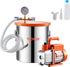 VEVOR 5 Gallon Vacuum Chamber and 3.5 CFM Pump Kit, Stainless Steel Chamber, Single Stage Vacuum Pump Degassing Chamber Kit, with Acrylic Lid, Oil, 4.92 ft Hose, for Degassing Resin Silicone Epoxies