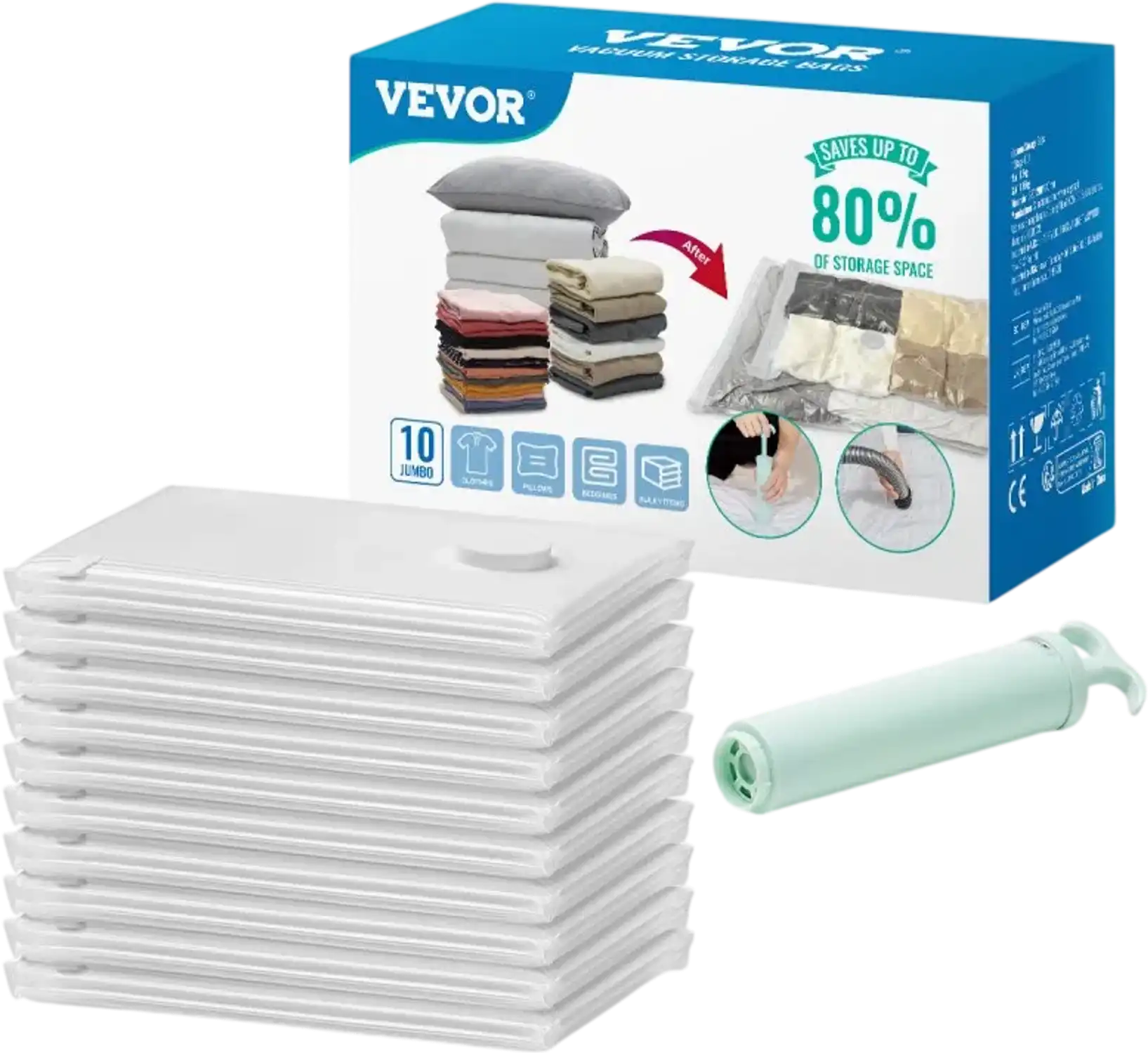 Vevor Vacuum Storage Bags Jumbo 10-Pack 39.4