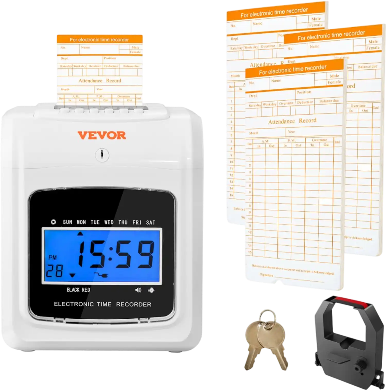 Vevor Time Clock Punch Machine for Small Business 6 Punches Per Day New