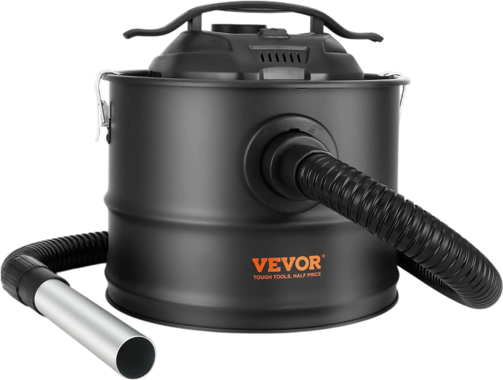 VEVOR Ash Vacuum Cleaner, 4 Gallon with 1200W Powerful Suction, Ash Vac Collector with 47.2 in Flexible Hose, for Fireplaces, Pellet Stoves, Wood Stove, Log Burner, Grills, Pizza Ovens, Fire Pits