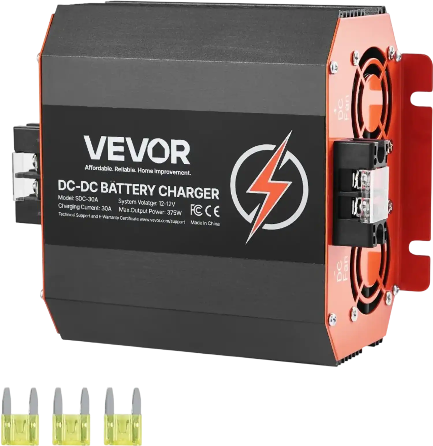 Vevor DC to DC Charger 12V 30A 375W On-Board Battery Charger New