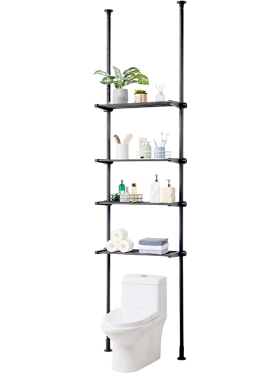 VEVOR Over the Toilet Storage, 4-Tier Adjustable Over Toilet Bathroom Organizer, Low-carbon Steel 53