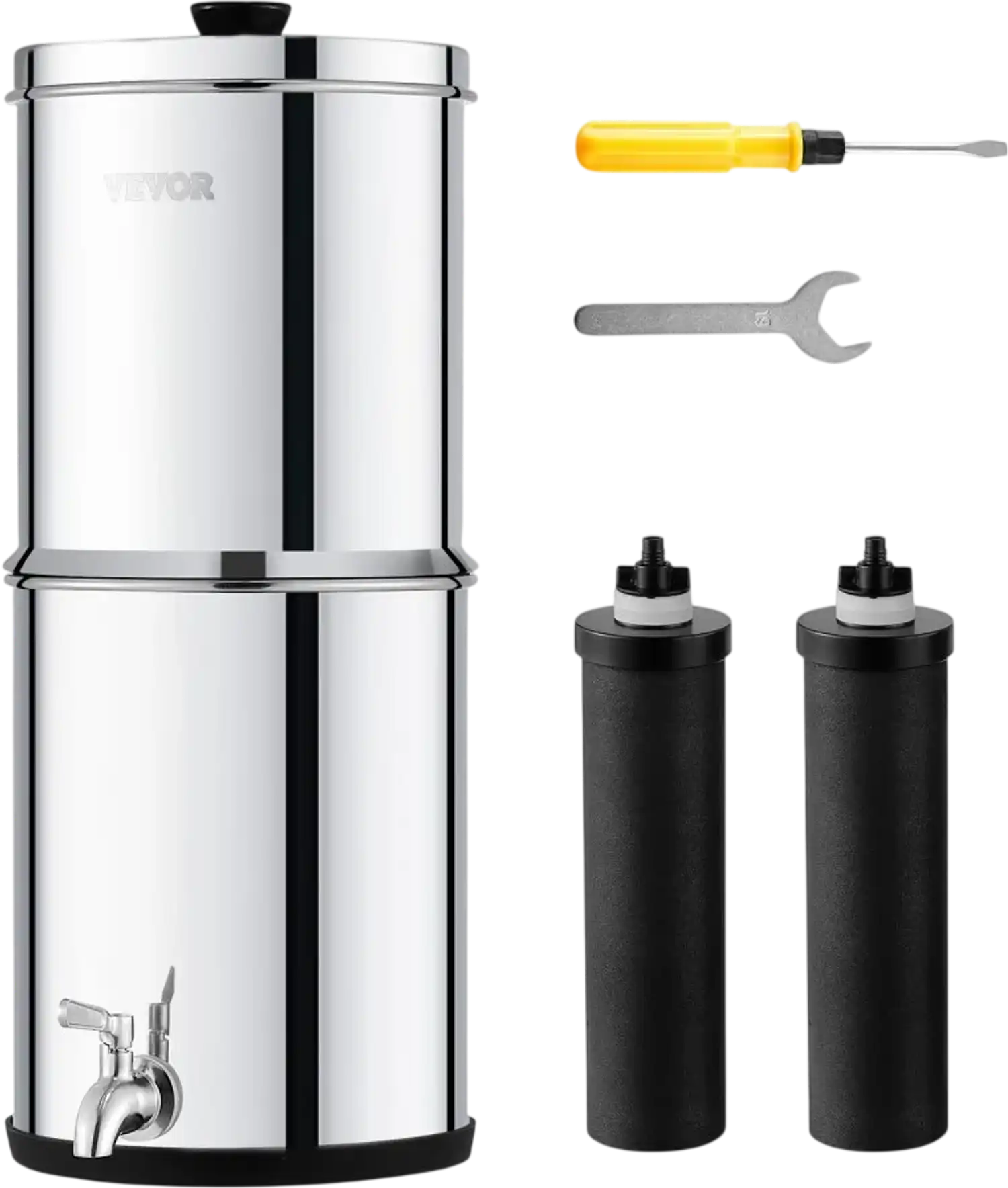 Vevor Water Filter Gravity-Fed Stainless Steel 2.25 gal Countertop System New