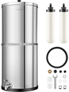 VEVOR Gravity-fed Water Filter System, 3G 304 Stainless-Steel Countertop Water Filtration System, Reduces Lead and up to 99% of Chlorine, with 2 Ceramic Carbon Filters, and Spigot, for Home Camping RV