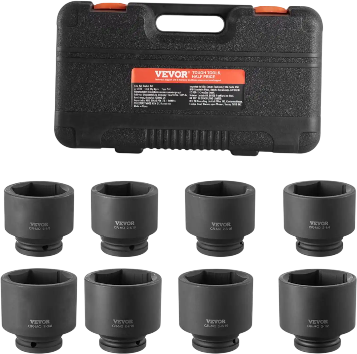 Vevor Impact Socket Set Axle Spindle Nut 3/4