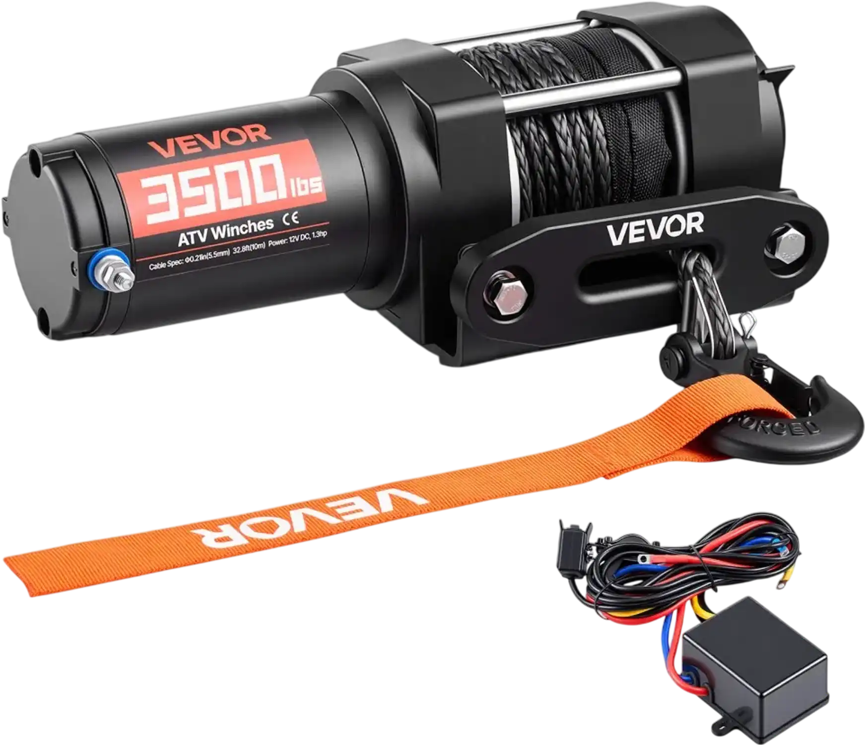 Vevor Winch 3500 lbs 12V ATV UTV Electric Winch with Synthetic Rope New