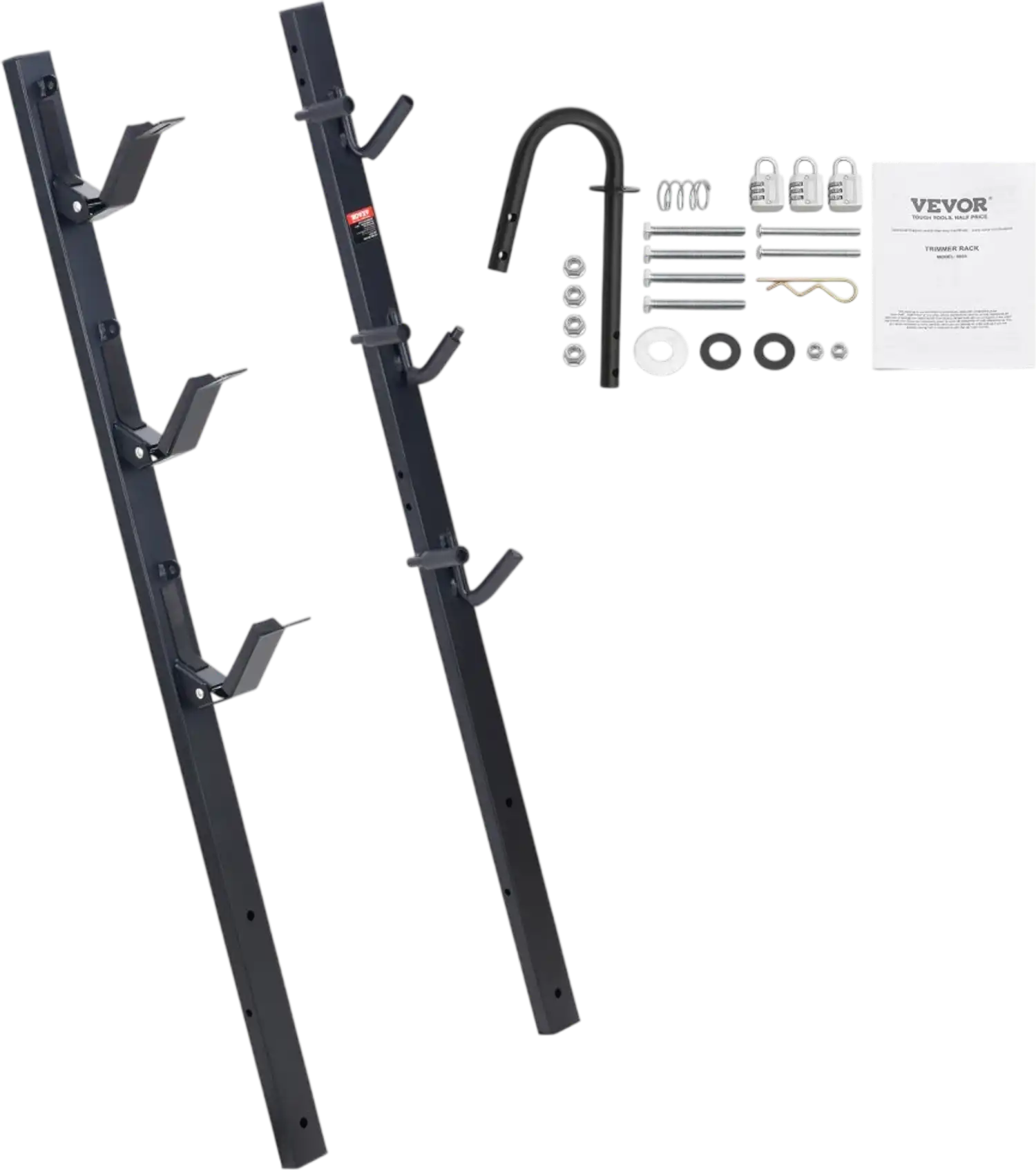 Vevor Trimmer Rack 3-Place Locking Landscape Trailer Carrier Pair New