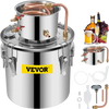 VEVOR Alcohol Still 5Gal/21L, Alcohol Distiller with Circulating Pump, Alcohol Still Copper Tube, Whiskey Distilling Kit with Build-In Thermometer, Whiskey Making Kit for DIY Alcohol, Stainless Steel