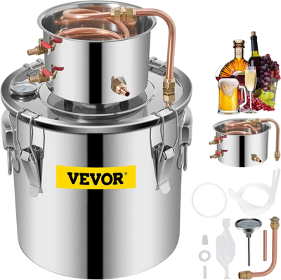 Vevor Alcohol Distiller 5 Gal Stainless Steel Moonshine Still New