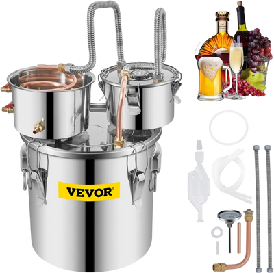 Vevor Alcohol Still 5 Gal Stainless Steel Water Distiller Home Brewing Kit New