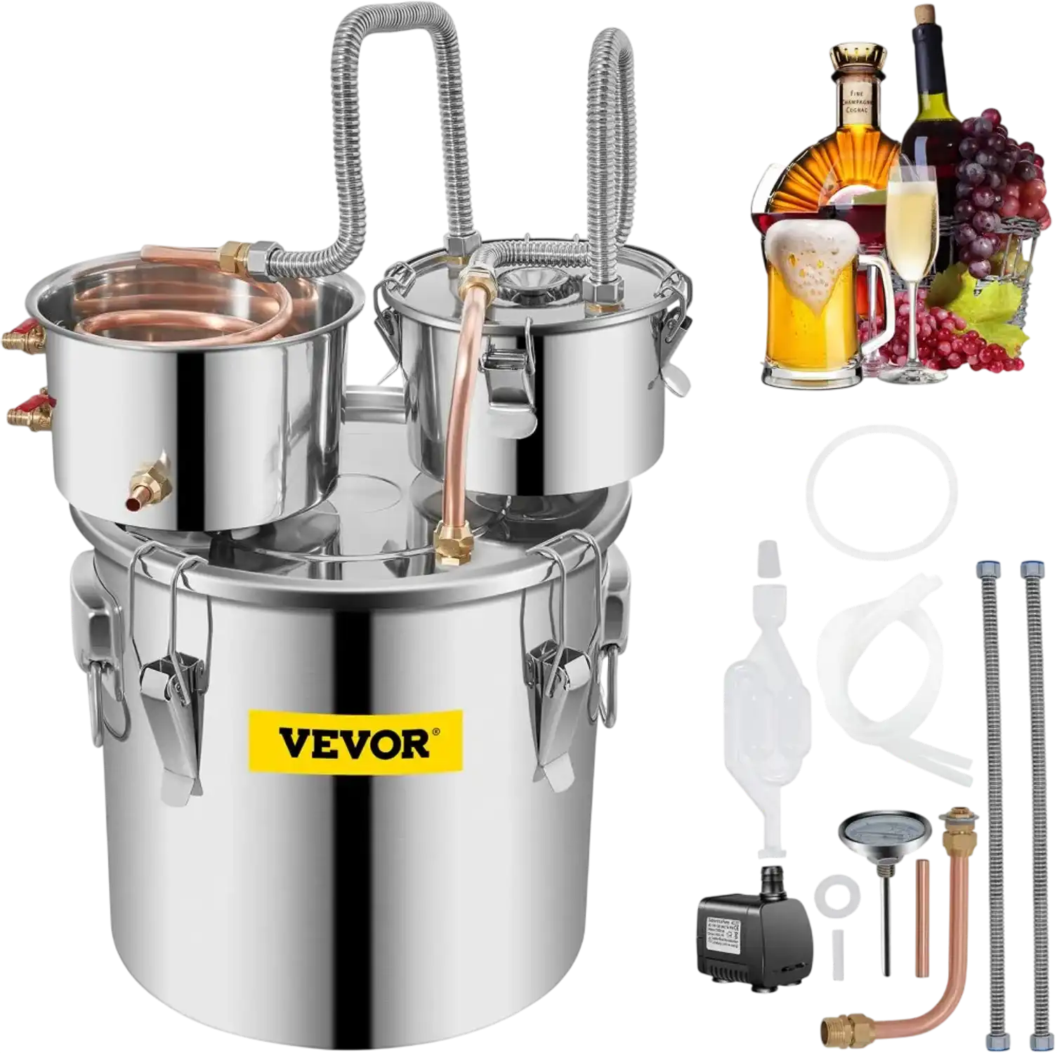 Vevor Alcohol Distiller 8 Gal Stainless Steel Moonshine Still Kit New