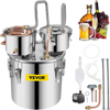 VEVOR Moonshine Still Stainless Steel Water Alcohol Distiller Copper Tube With Circulating Pump Home Brewing Kit Build-in Thermometer for DIY Whisky Wine Brandy Spirits