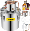 VEVOR Moonshine Still 9.6Gal 38L Stainless Steel Water Alcohol Distiller Copper Tube Home Brewing Kit Build-in Thermometer for DIY Whisky Wine Brandy, Sliver