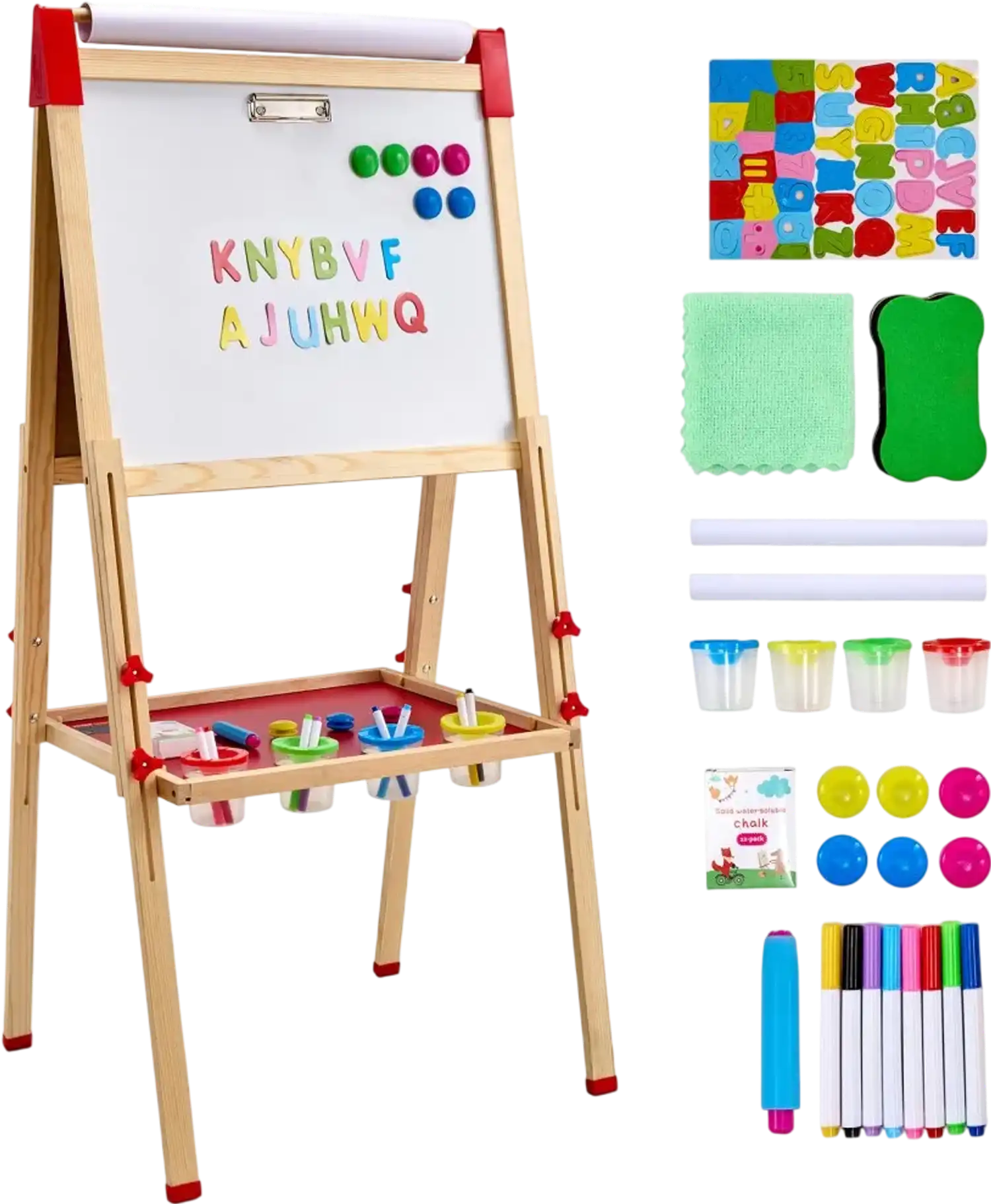 Vevor Standing Easel 3-in-1 Kids Art Easel with Magnetic Whiteboard, Chalkboard & Paper Roll New