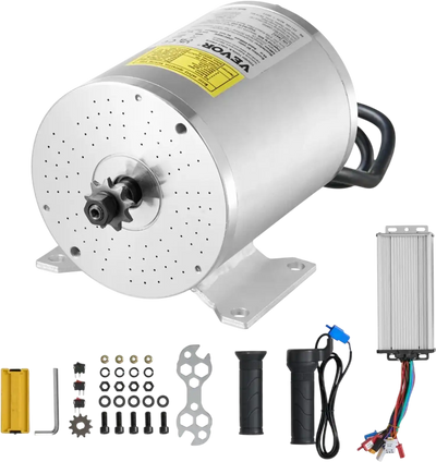 VEVOR 1800W Electric Brushless DC Motor Kit - 48V 4500rpm Motor with Upgraded Speed Controller and Throttle Grip Kit for Go Karts E-Bike Motorcycle Scooter DIY