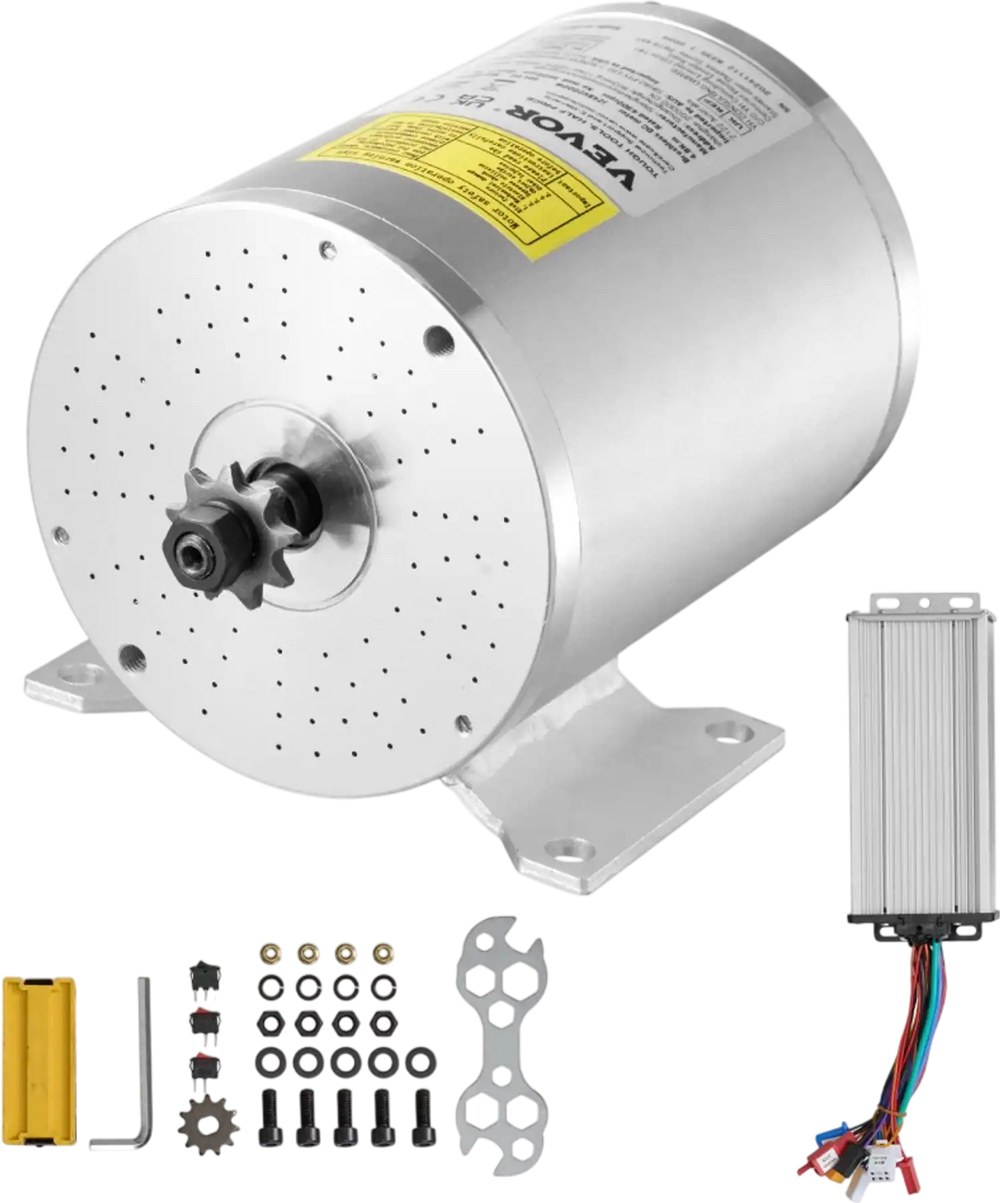 VEVOR 2000W Electric Brushless DC Motor Kit - 48V 4300rpm Motor with Upgraded Speed Controller for Go Karts E-Bike Motorcycle Scooter