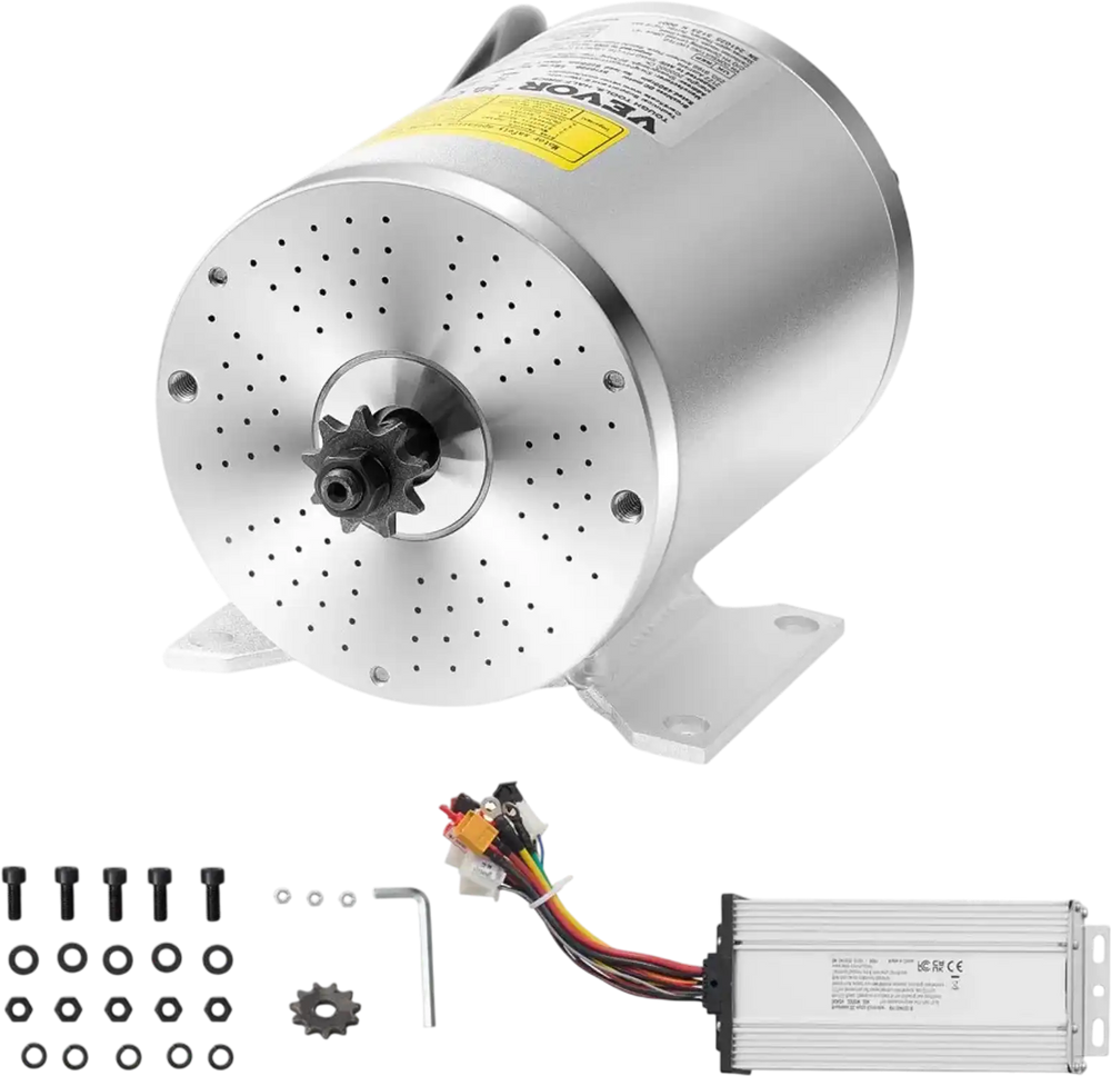 VEVOR 2000W Electric Brushless DC Motor Kit - 60V 4500rpm Motor with Upgraded Speed Controller for Go Karts E-Bike Motorcycle Scooter