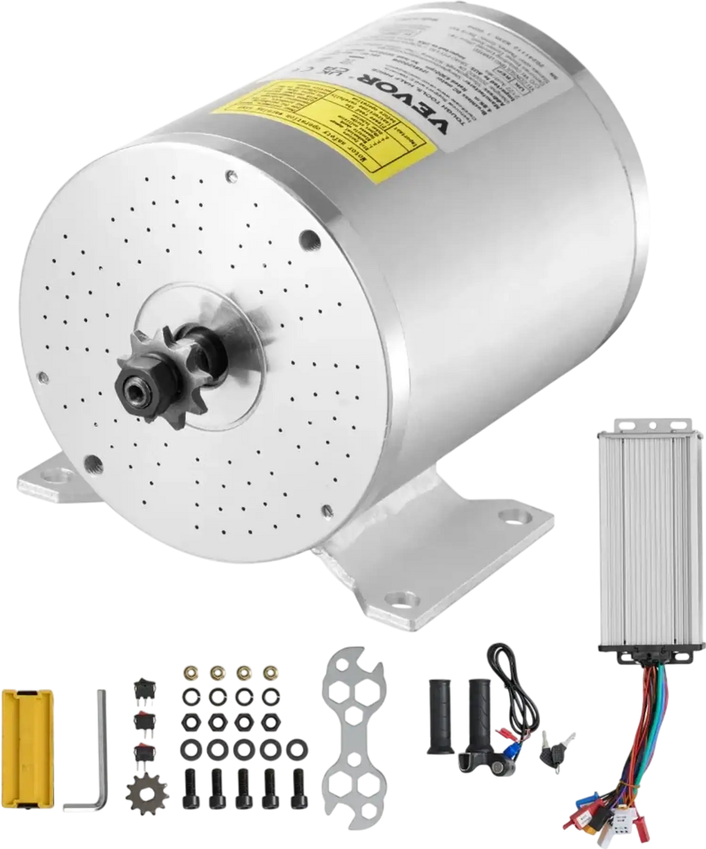 VEVOR 2000W Electric Brushless DC Motor Kit - 48V 4300rpm Motor with Upgraded Speed Controller and Throttle Grip Kit for Go Karts E-Bike Motorcycle Scooter DIY