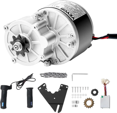VEVOR 250W Electric Powerful DC Motor Kit - 24V 2700rpm Brushed Motor with Upgraded Speed Controller, Throttle Grip Kit for Go Karts E-Bike Motorcycle Scooter