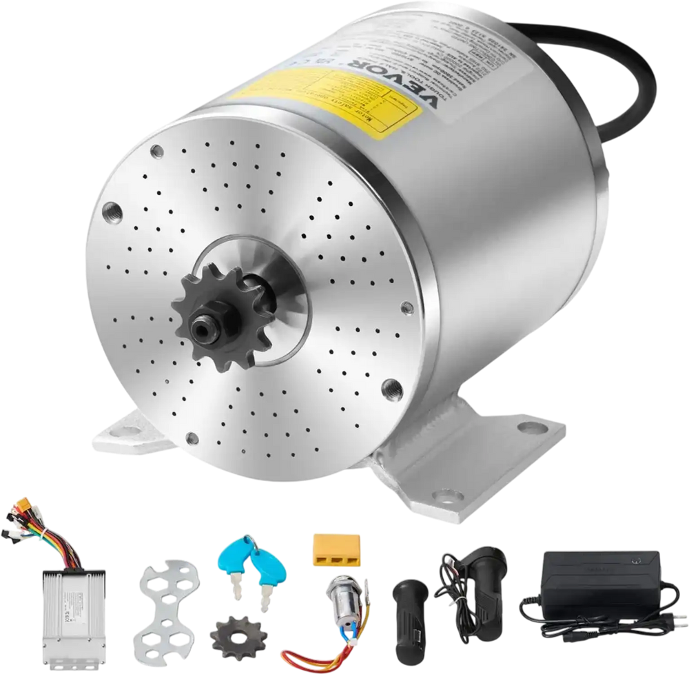 VEVOR 500W Electric Brushless DC Motor Kit - 36V 3000rpm Motor with Upgraded Speed Controller, Throttle Grip Kit for Go Karts E-Bike Motorcycle Scooter