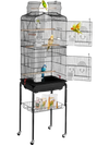 VEVOR 64-inch Open Top Large Parrot Bird Cage with Detachable Rolling Stand for Parakeets Finches Canaries Lovebirds Cockatiels Budgies Small Quaker Conures Flight Birdcage with Swing and Perch