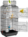 VEVOR 41-inch Open Top Large Parrot Bird Cage, Hanging Bird Cage for Parakeets Finches Canaries Lovebirds Cockatiels Budgies Small Quaker Conures Travel Pet Flight Birdcage with Swing and Perch