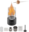 VEVOR Tabletop Fire Pit, 6 inch Metal Tabletop Fireplace Indoor Outdoor Decor, Portable Rubbing Alcohol Burner Smores Maker with Glass, for Patio Balcony with Extinguisher Cover,2.03lbs