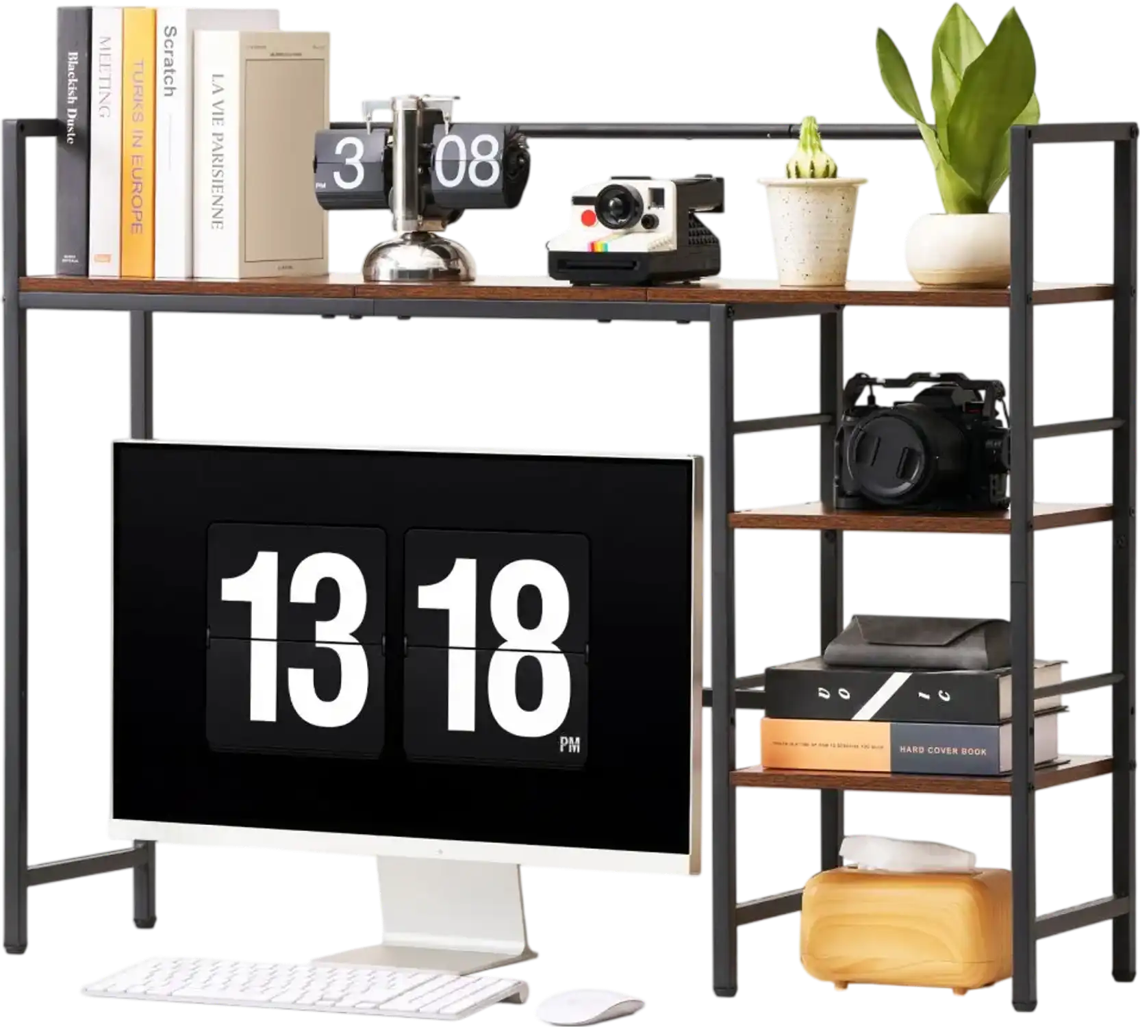 Vevor Desktop Bookshelf 4-Tier Countertop Storage Hutch New