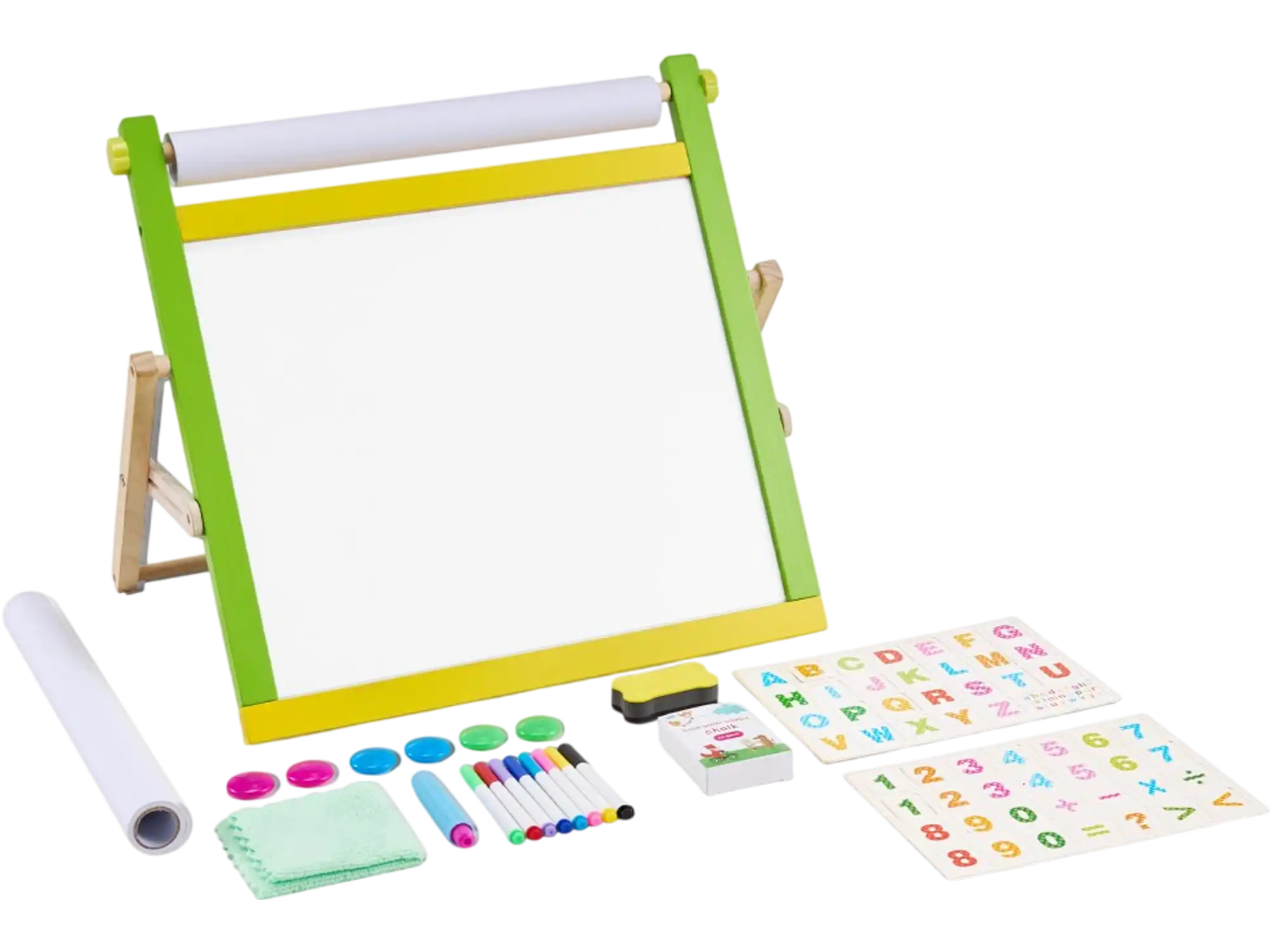 Vevor Art Easel Tabletop Kids 3-in-1 Double-Sided Magnetic Whiteboard Chalkboard with Paper Roll New