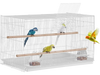 VEVOR 30-inch Flight Bird Cage, Stackable Bird Cage for Small Parrots Canaries Cockatiels Lovebirds Finches Budgies Conures Macaws Pet Travel Birdcage with Handle and Perches