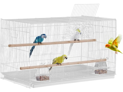 VEVOR 30-inch Flight Bird Cage, Stackable Bird Cage for Small Parrots Canaries Cockatiels Lovebirds Finches Budgies Conures Macaws Pet Travel Birdcage with Handle and Perches