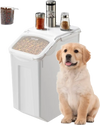 VEVOR Rice Storage Container, 4.5Gallon/20L Capacity Large Dog Food Dispenser Bin, Kitchen Ingredient Grain Cereal Flour Bin, Pet food Containers with Wheels, Measuring Cup, Airtight Lid, 1 Pack