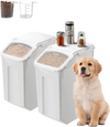 VEVOR Rice Storage Container, 4.5Gallon/20L x2 Capacity Large Dog Food Dispenser Bin, Kitchen Ingredient Grain Cereal Flour Bin, Pet food Containers with Wheels, 2 Measuring Cups, Airtight Lid, 2 Pack