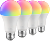 VEVOR Smart Light Bulbs, A19 E26 Smart Bulb That Work with Alexa & Google Assistant, WIFI & Bluetooth LED Light Bulbs with RGB Color Changing, 44 Preset Scenes, Music Sync, No Hub Required, 4 Pack
