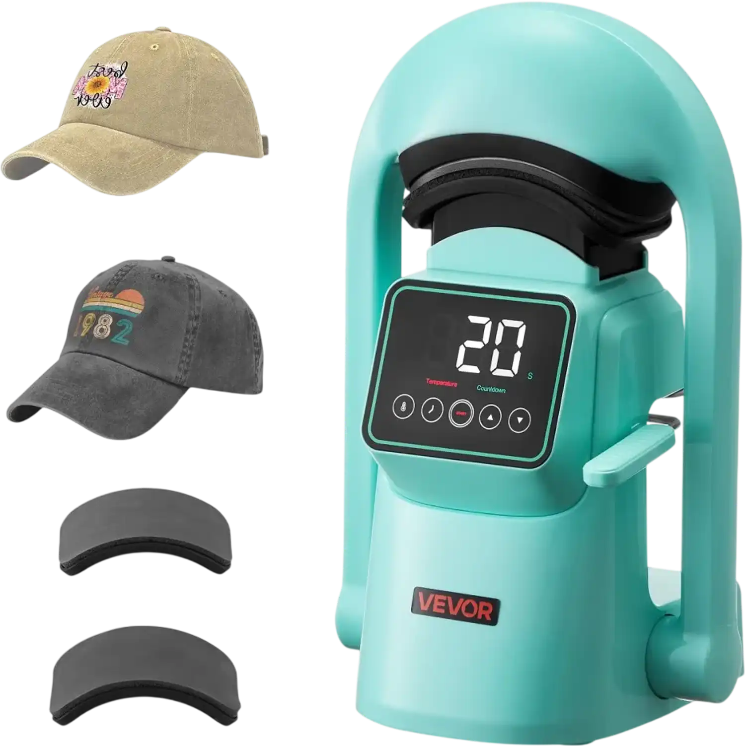 Vevor Hat Press Machine Automatic 2-in-1 Touchscreen Green New
