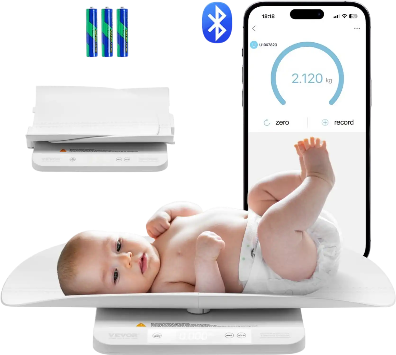 Vevor Baby Scale Smart Bluetooth Infant Weight Digital Scale New