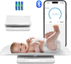 VEVOR Baby Scale, Smart Bluetooth Infant Weight Scale, 2-in-1 Digital Baby Scale for Weighing with Detachable Tray, Hold & Tare Function, 5 Units for Toddler, Pet, 66LBS Capacity (3 x Battery Include)